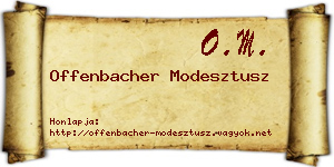 Offenbacher Modesztusz névjegykártya